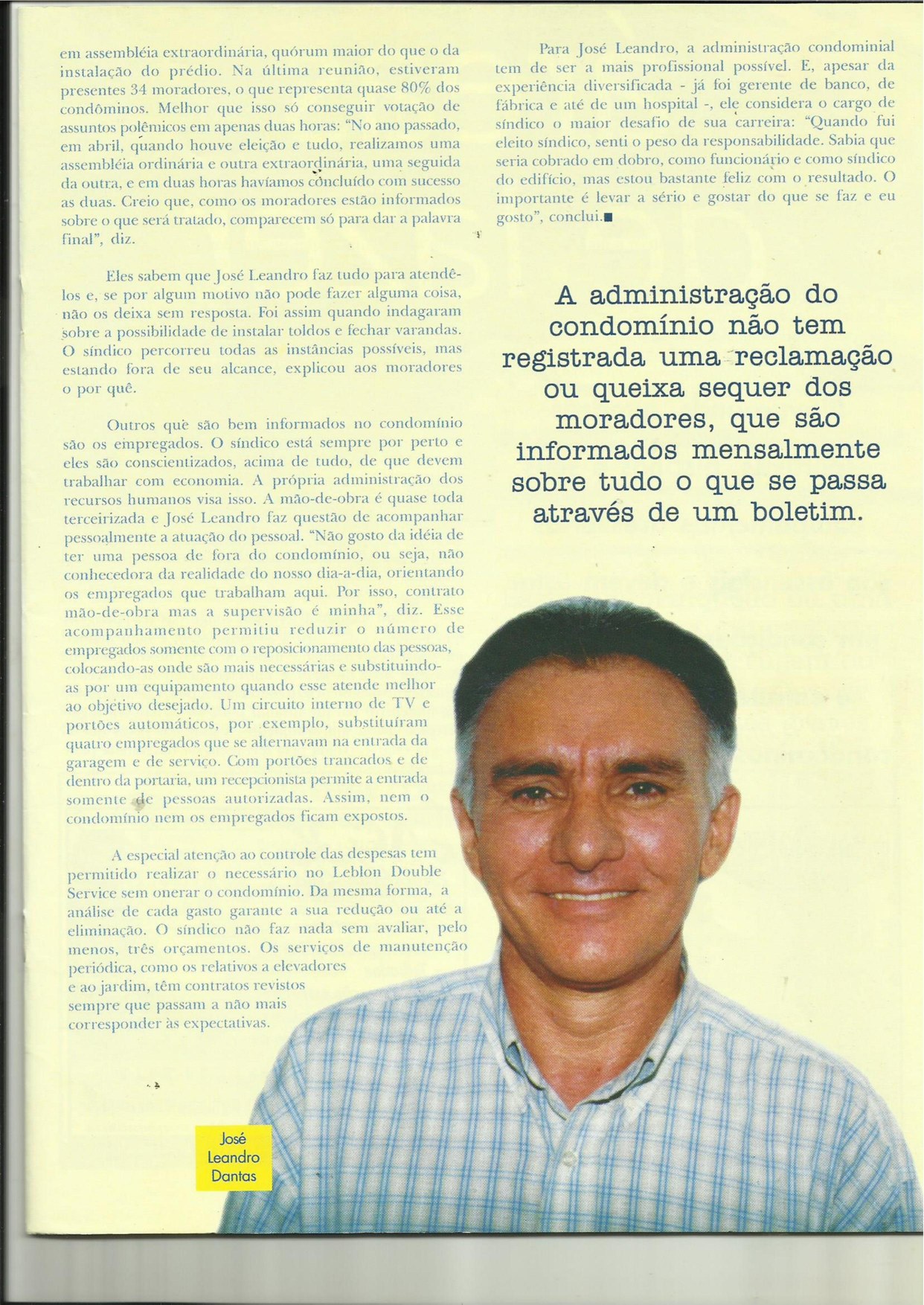 Segunda página da reportagem, com a fotografia de José Leandro Dantas